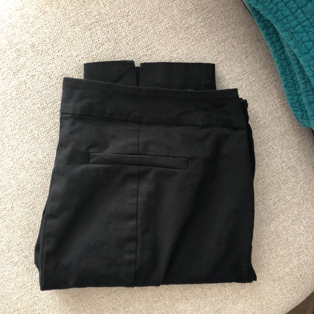 PANTS: Black Cotton kick-pleat from Eileen Fisher